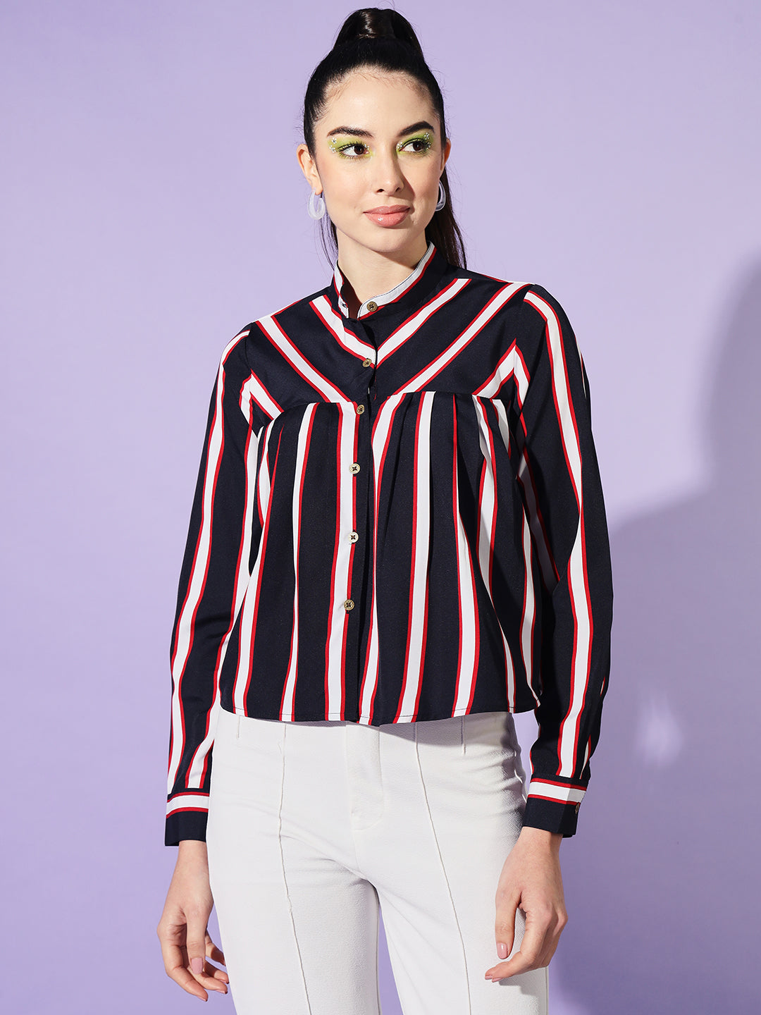 Women Boxy Striped Casual Shirt