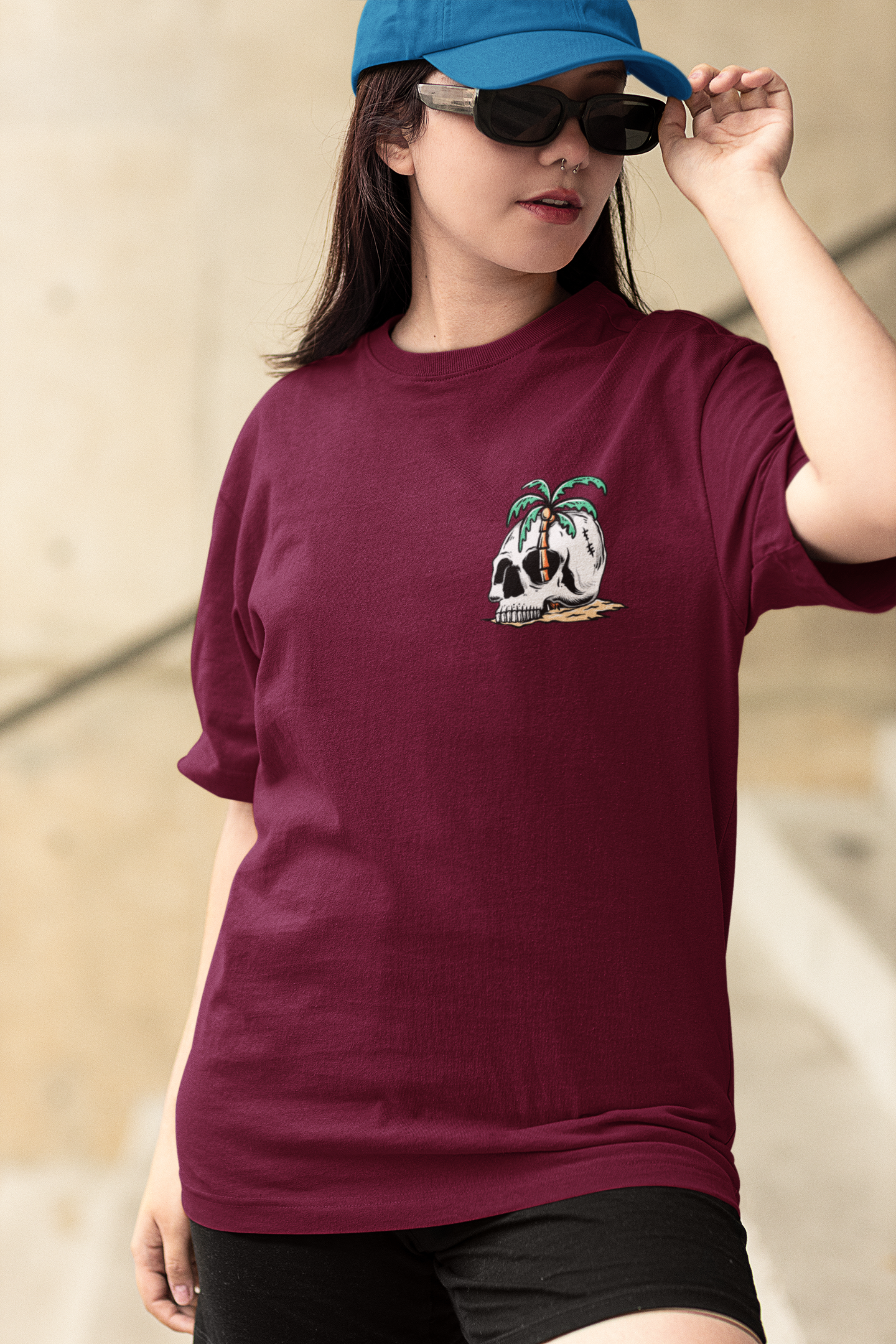 Women Graphic Printed Pure Cotton Drop Shoulder Long T-Shirt