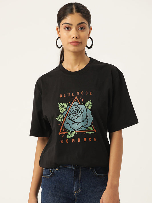 Women Graphic Printed Pure Cotton Long T-shirt
