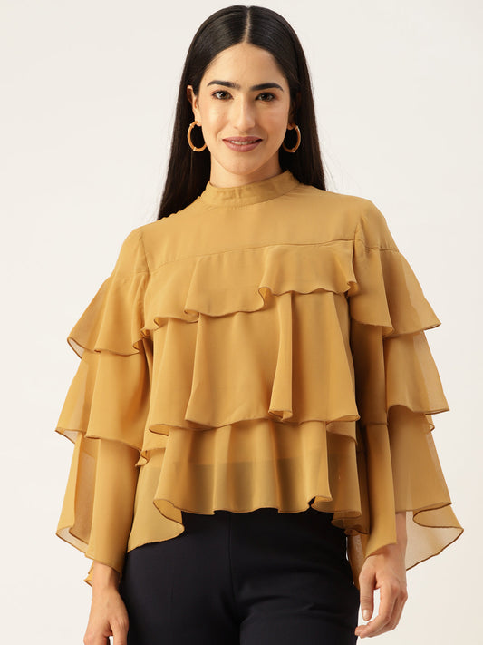 Yellow Layered Georgette Top