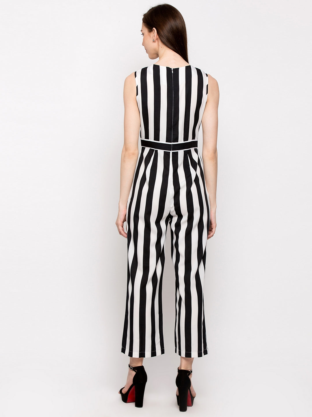 Black & White Striped Jumpsuit