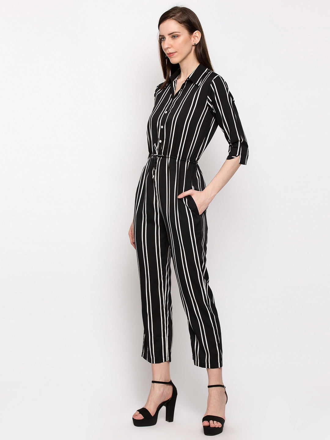 Black Striped Jumpsuit