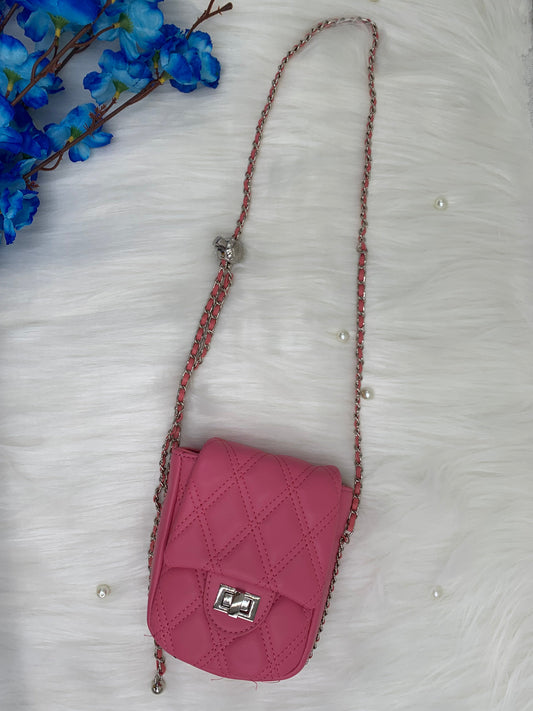 Women Solid Pink Small Sling Handbag